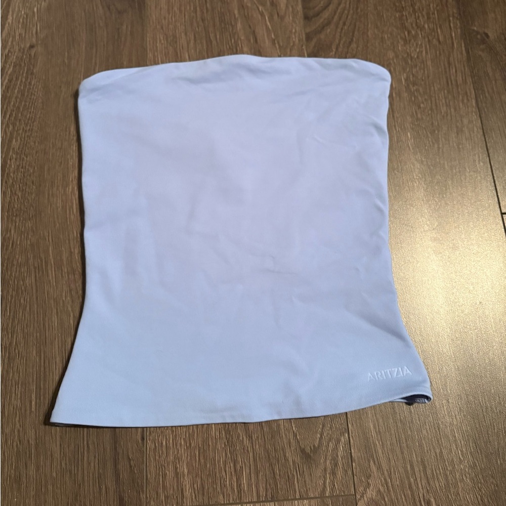 Aritzia blue Strapless Crop Top